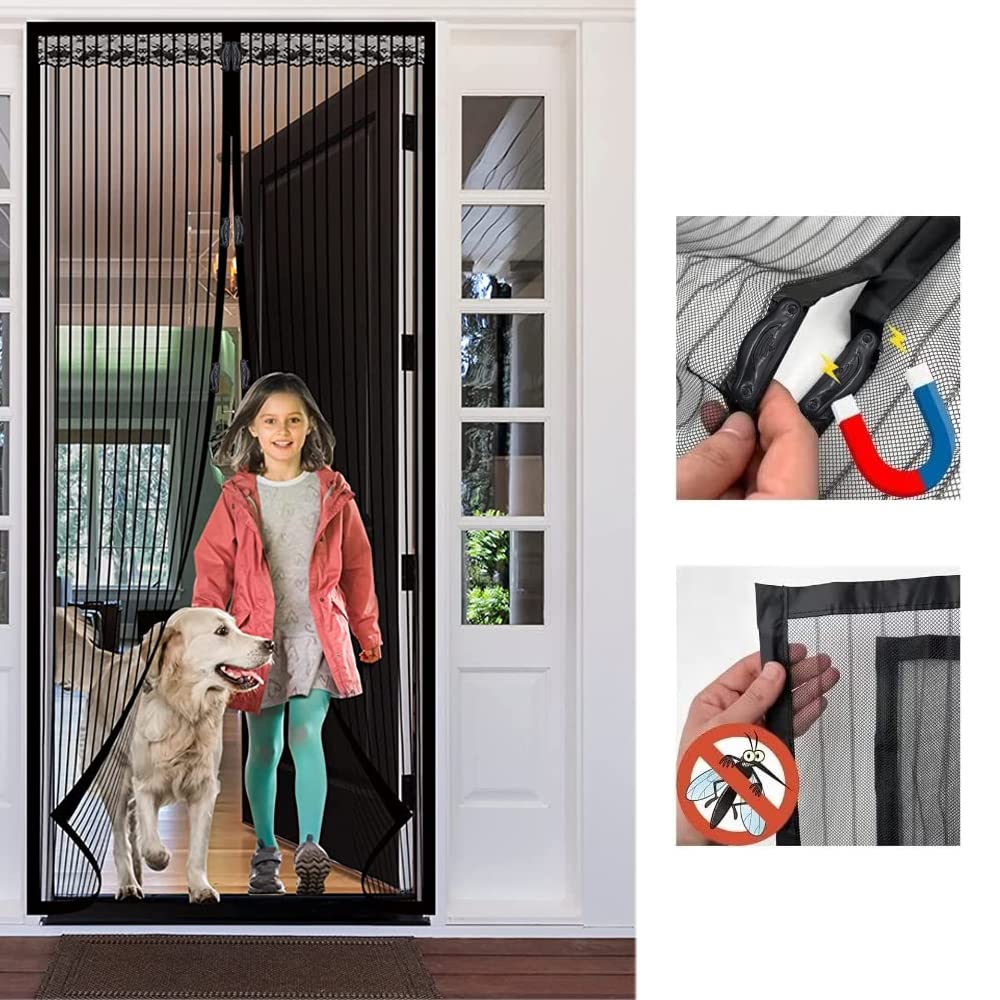 Optifit 210 * 100cm Mosquito Net for Door, Magnetic Polyester Mosquito Curtain, No Punching and Auto Closing, Mosquito Curtain for All Door Types & Sizes Optifit 210 * 100cm Mosquito Net for Door, Magnetic Polyester Mosquito Curtain, No Punching and Auto Closing, Mosquito Curtain for All Door Types & Sizes